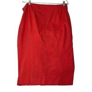 VTG Torrid Red Polka Dot Pencil Size 16 Knee  Slit W/ Accent Buttons